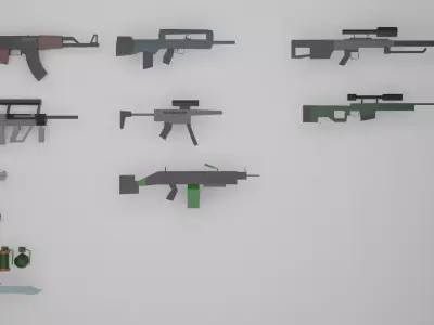 Weapon Pack Low-poly 3D model shop