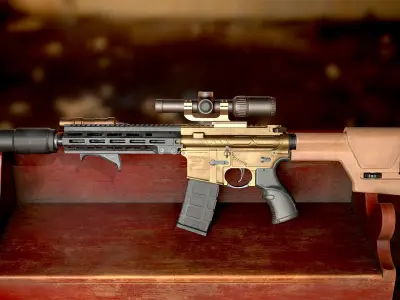 AR-15 Game Ready model Low-poly 3D model