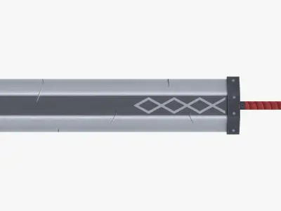 Handpainted Greatsword Low-poly 3D model