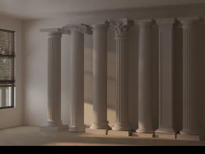 Roman column European assembly phase 1 -004 Low-poly 3D model