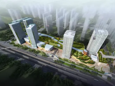3Dmax fashion city commercial square building 398 3D model