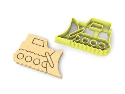 Bulldozer Plow cookie cutter 3D print model
