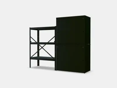 BROR Shelving unit with cabinets Low-poly 3D model
