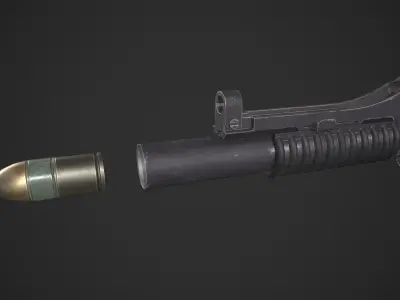 M203 Grenade Launcher Low-poly 3D model