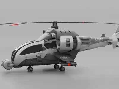 Military Helicopter 3D model by BlenderZone