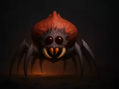 Stylized Cartoon Spider  Low-poly 3D model