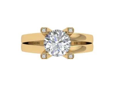 Solitaire Engagement Ring 3D print model 82