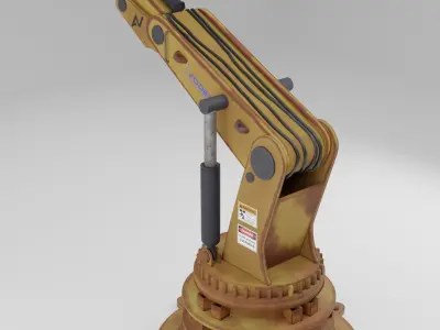 Hydraulic industrial crane 3D model  Low-poly 3D model