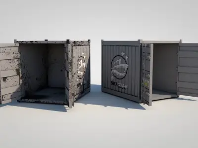 Shipping Containers Low-poly 3D model purchase