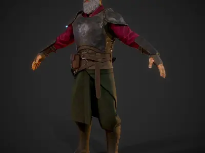 Miedeval Assassin Low-poly 3D model
