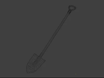 Dirty Green Shovel Free low-poly 3D model