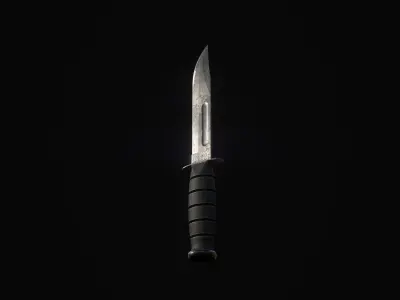 Realistic Game-Ready Combat Knife Low-poly 3D model