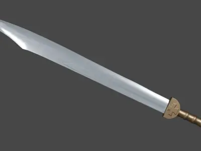 Falchion sword with Gladius handle Low-poly 3D model