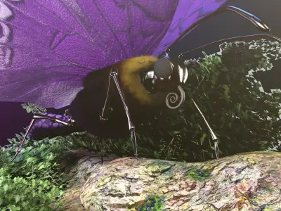Purple Butterfly 3D model
