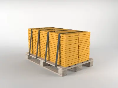 Disabled stone on pallet 3D model 3D model