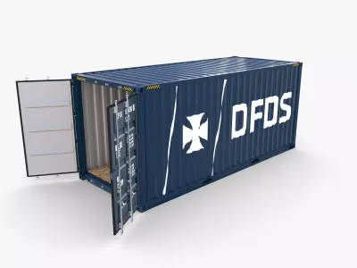 20ft Shipping Container DFDS 3D model