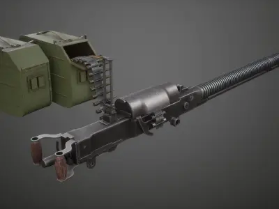 DShK Machine Gun highpoly 3D model
