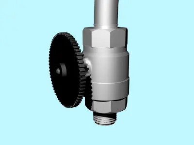 Pressure gauge and siphon tube 3D model