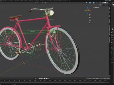 Vintage Bicycle Rigged 3D model