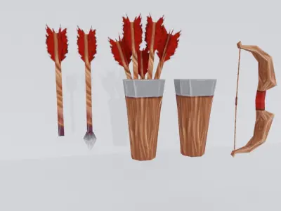 Archary kit Low-poly 3D model