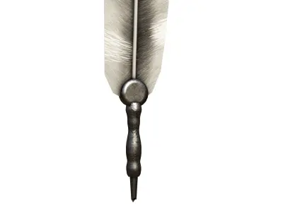 Antique Pen Medieval Pen Low-poly 3D model