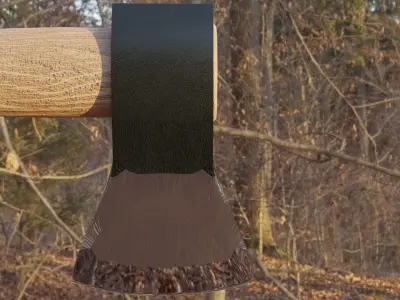 Wooden Axe Free low-poly 3D model buy