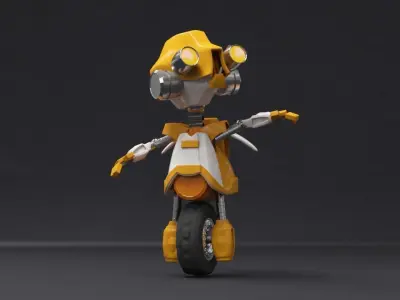 robot character rigged 3D model