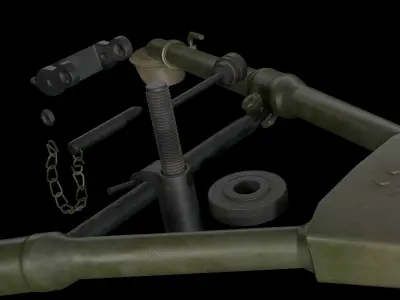 Tripod - M2 Browning Machine Gun Low Poly Low-poly 3D model