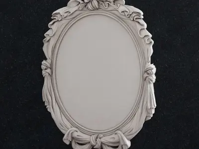 Carved Picture Frame Mirror  3D print model