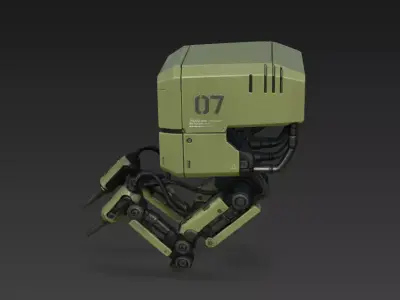 Sci-Fi Industrial Repair Drone - High-Poly PBR Robotic Worker 07 3D model