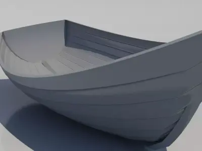 boat 3d model Low-poly 3D model