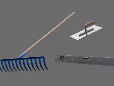 Trowel Rake Level Free low-poly 3D model