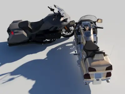 Honda Goldwing Motorcycle Pack modernretro 3D model