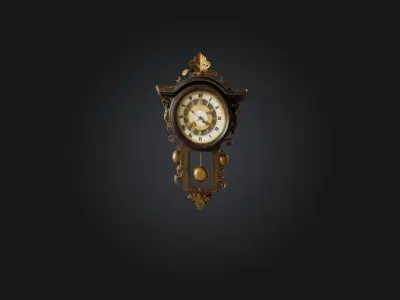 Vintage Clock Model Low-poly 3D model