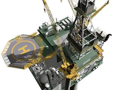 Oil Rig 3D model