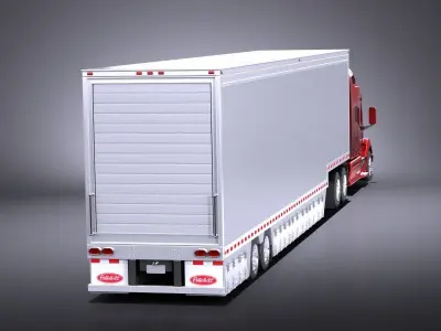 Peterbilt 587 2017 truck with trailer VRAY 3D model