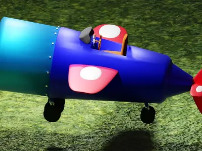 plane war cartoone 3D model