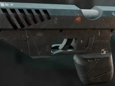 SciFi Gun - Tripleshooter Low-poly 3D model
