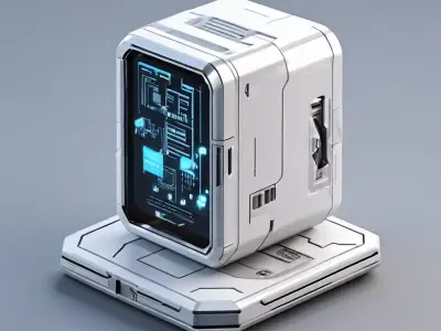 SciFi Data Storage Unit Low-poly 3D model purchase