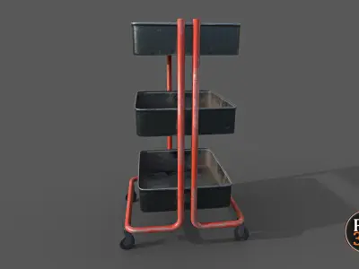 Tool trolley Version 1 Low-poly 3D model