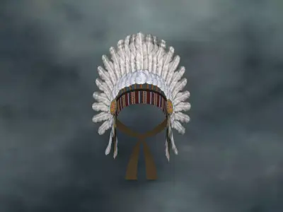 WEAR-020 Indian headdress Low-poly 3D model