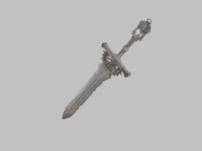 Rosewindow Colossus Blade Legendary Dark Fantasy Greatsword Low-poly 3D model