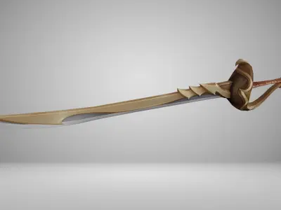 Futuristic Sword Low-poly 3D model 11