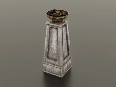 Fire column Low-poly 3D model