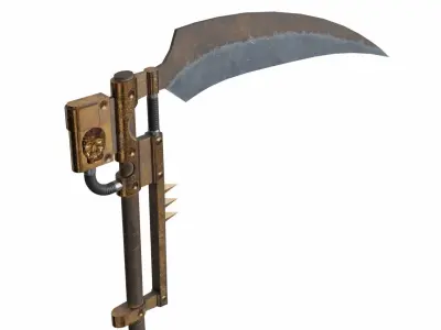 Battle scythe Low-poly 3D model
