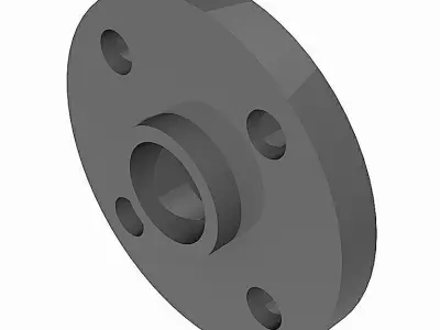 PVC Fixed Flanges - Socket End -  Free 3D model