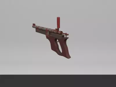 Handmade Pipe Pistol  Post Apocalyptic Gun Low-poly 3D model