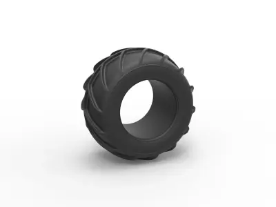 Dune buggy rear tire 26 Scale 1 to 25 3D print model