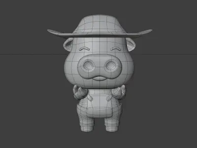 Cute Pig 3D Illustration 3D model
