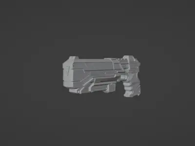 pistola futurista low-poly Low-poly 3D model